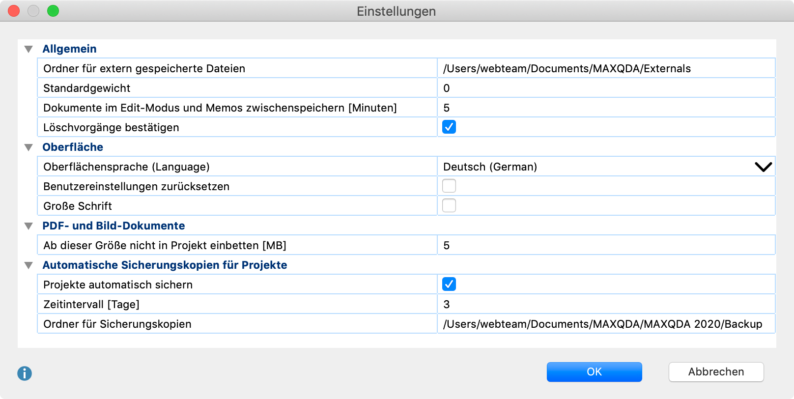 Einstellungen für MAXQDA anpassen Einstellungen für MAXQDA anpassen