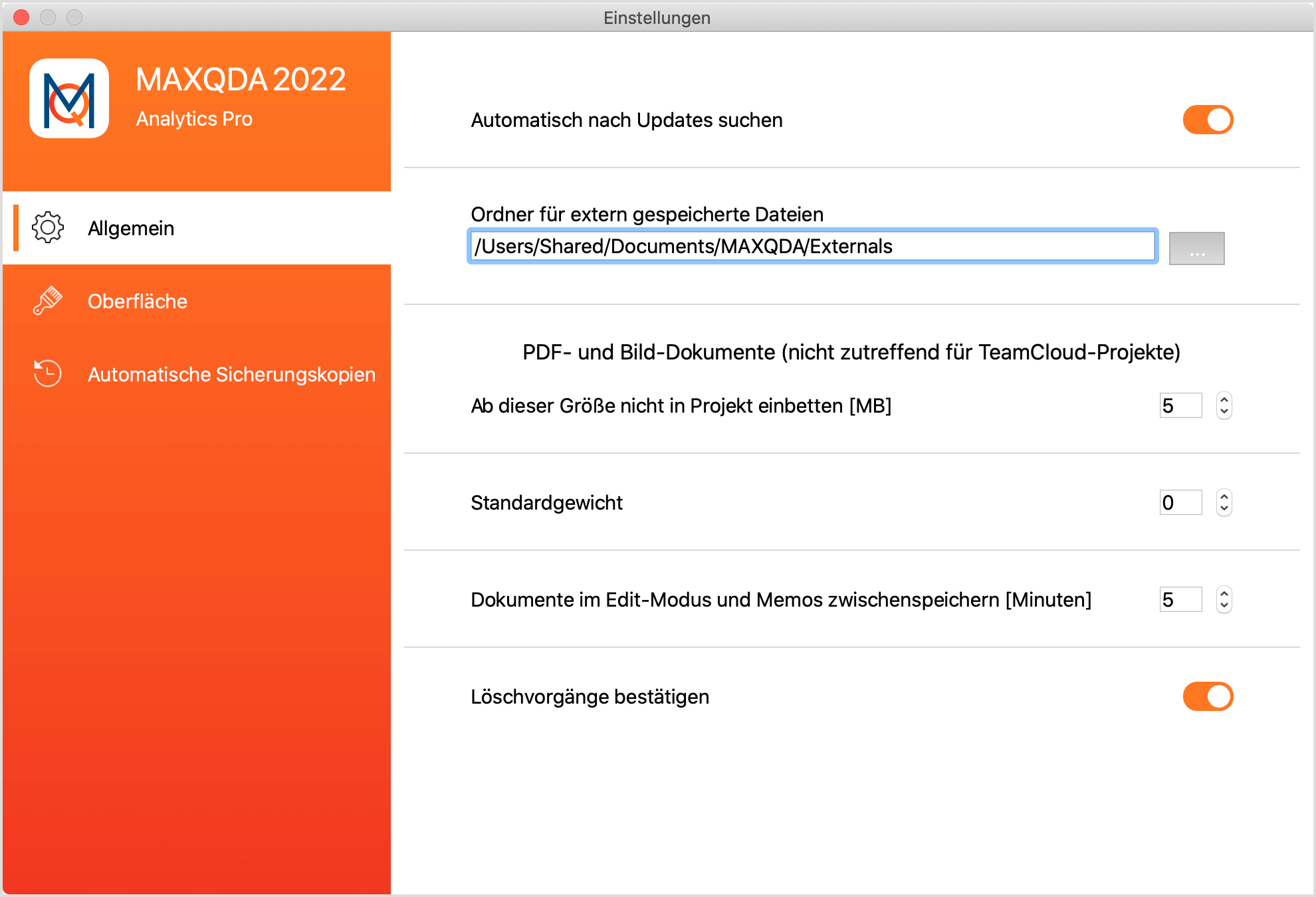 Einstellungen für MAXQDA anpassen Einstellungen für MAXQDA anpassen