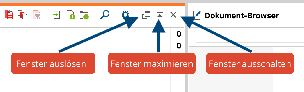 Kleine Symbolleiste innerhalb eines Fensters Kleine Symbolleiste innerhalb eines Fensters