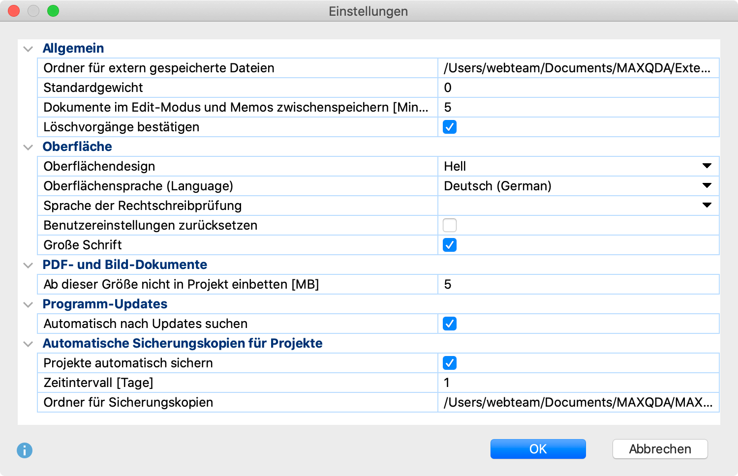 Einstellungen für MAXQDA anpassen Einstellungen für MAXQDA anpassen