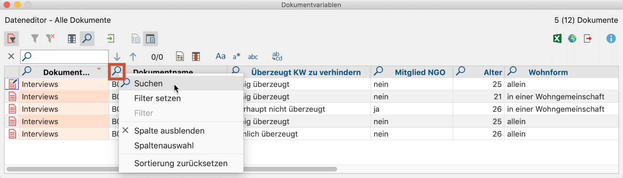 Suche auf eine Spalte beschränken Suche auf eine Spalte beschränken