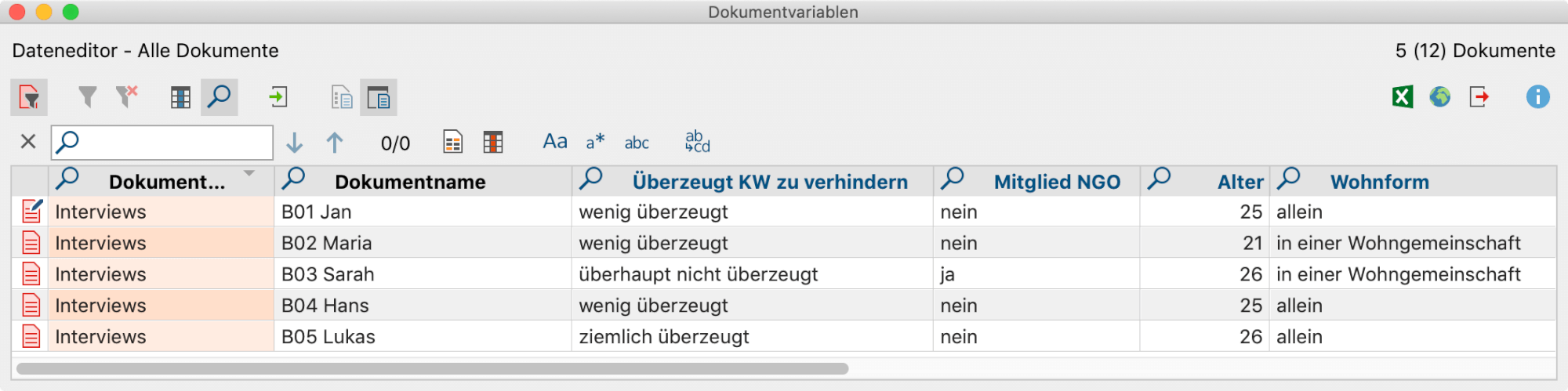Tabellarische Übersicht durchsuchen Tabellarische Übersichten durchsuchen