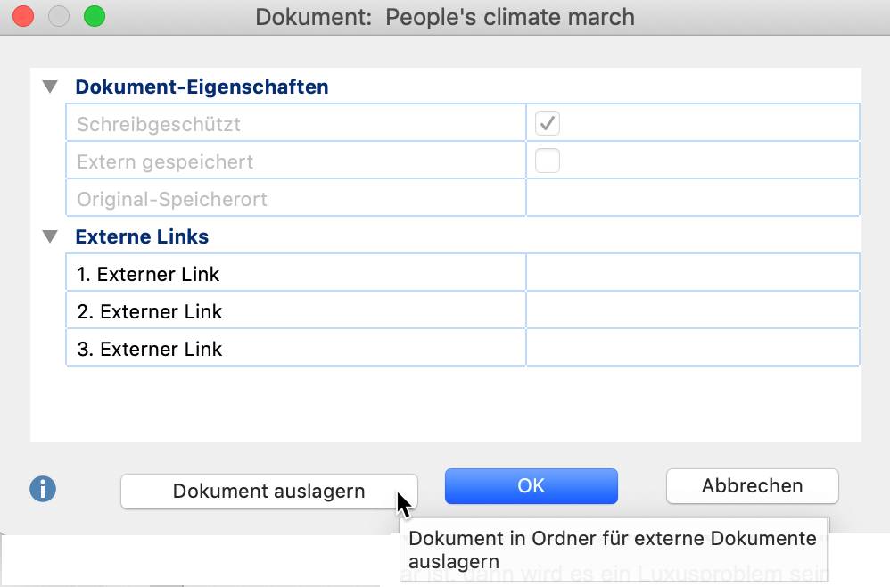 Einzelnes Dokument aus Projektdatei nachträglich auslagern Einzelnes Dokument aus Projektdatei nachträglich auslagern