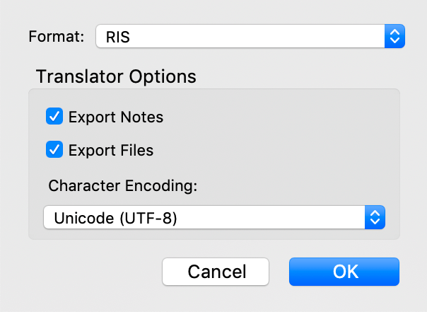 Export options Zotero Export options Zotero