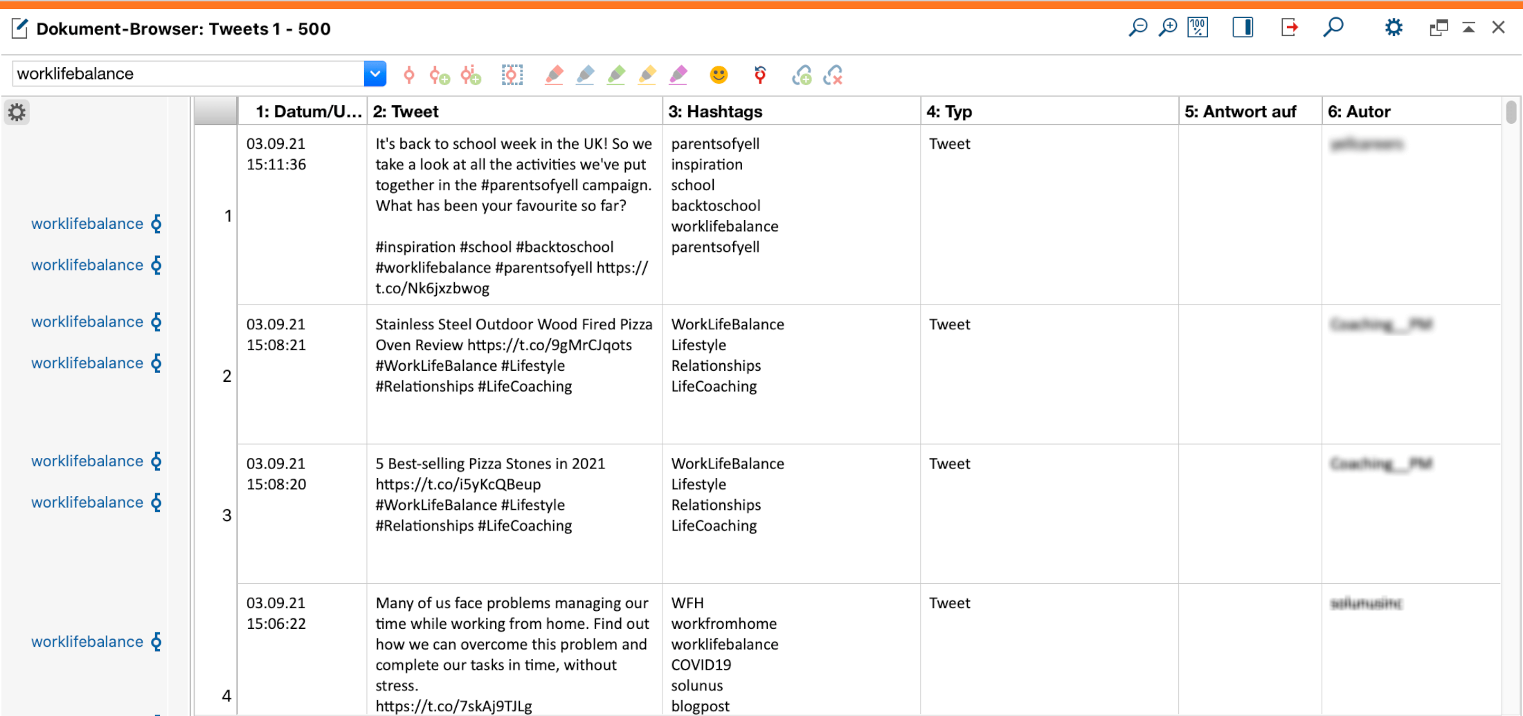 Importiertes Tabellen-Dokument im „Dokument-Browser“ Importiertes Tabellen-Dokument im „Dokument-Browser“