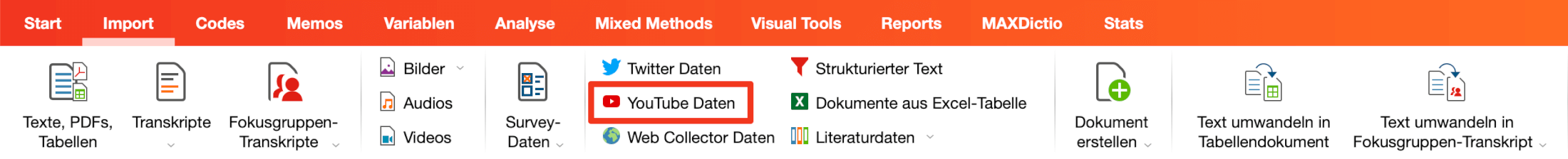 Import von YouTube Daten aufrufen Import von YouTube Daten aufrufen