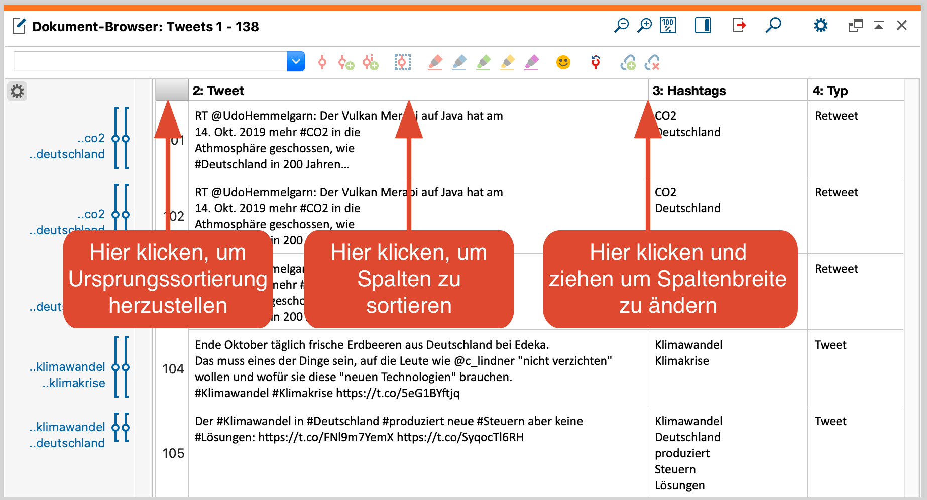 Tabellenansicht anpassen Tabellenansicht anpassen