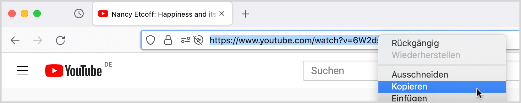 YouTube-Link in die Zwischenablage kopieren YouTube-Link in die Zwischenablage kopieren
