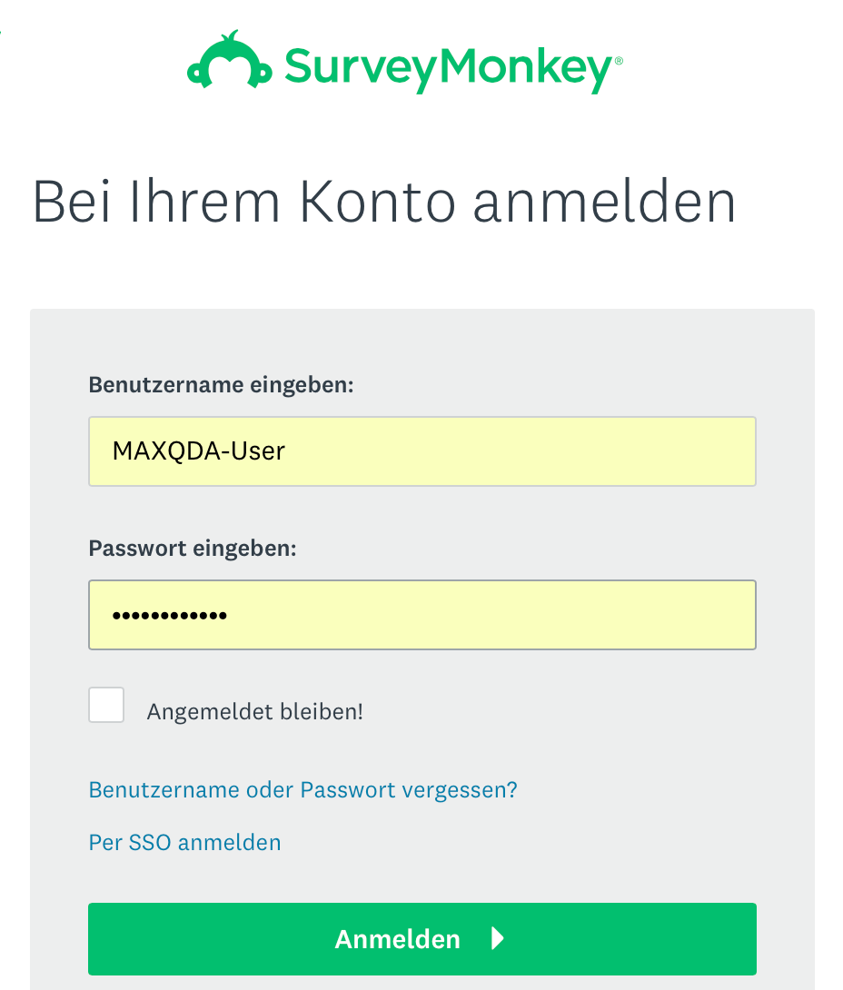 Anmeldung im Browser-Fenster Anmeldung im Browser-Fenster