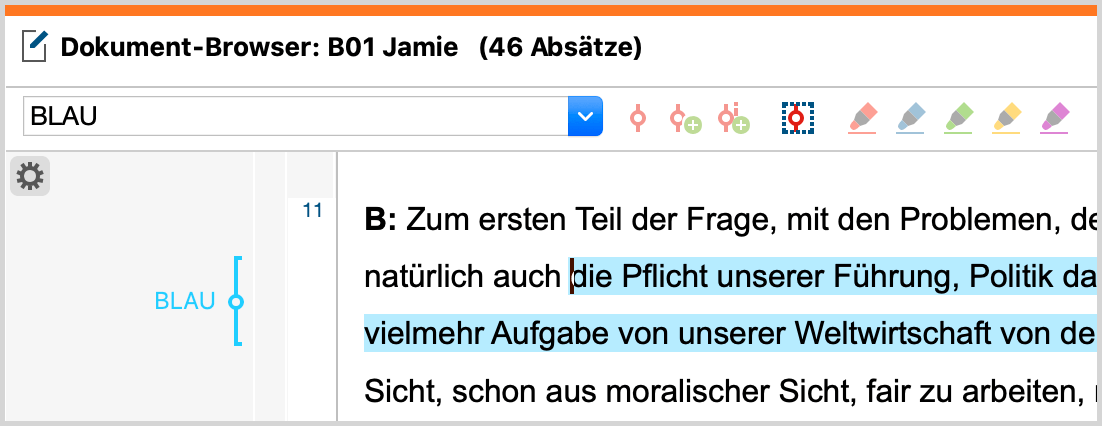 Als „BLAU“ codierter Text Als „BLAU“ codierter Text