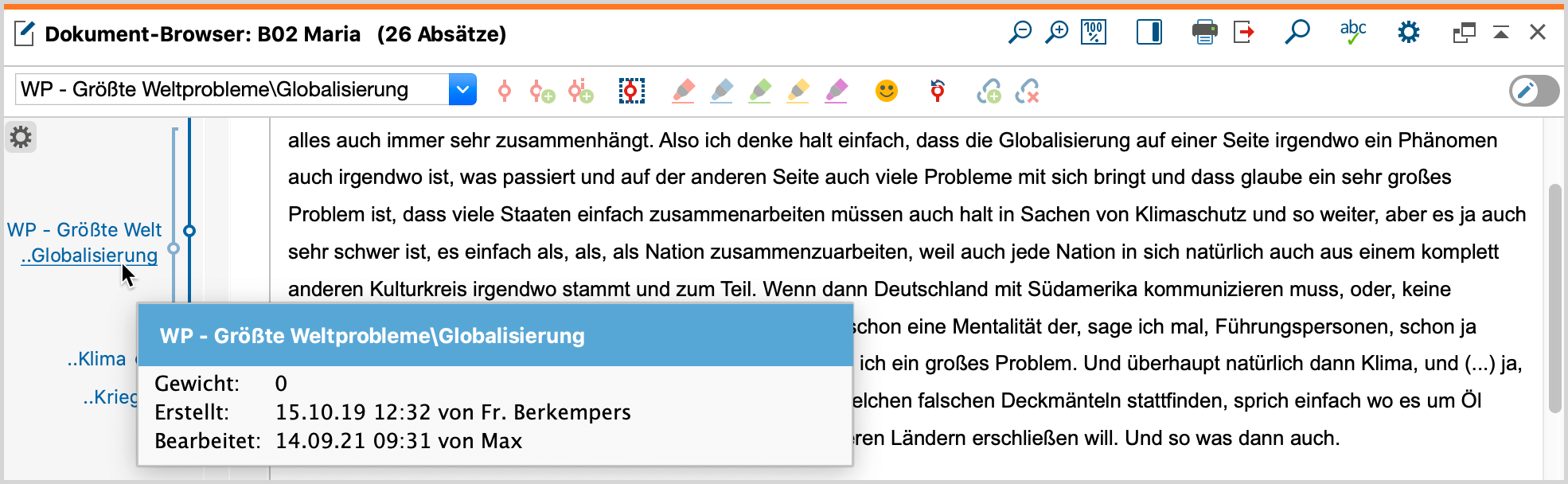 Tooltip an der Visualisierung der Codierung Tooltip an der Visualisierung der Codierung