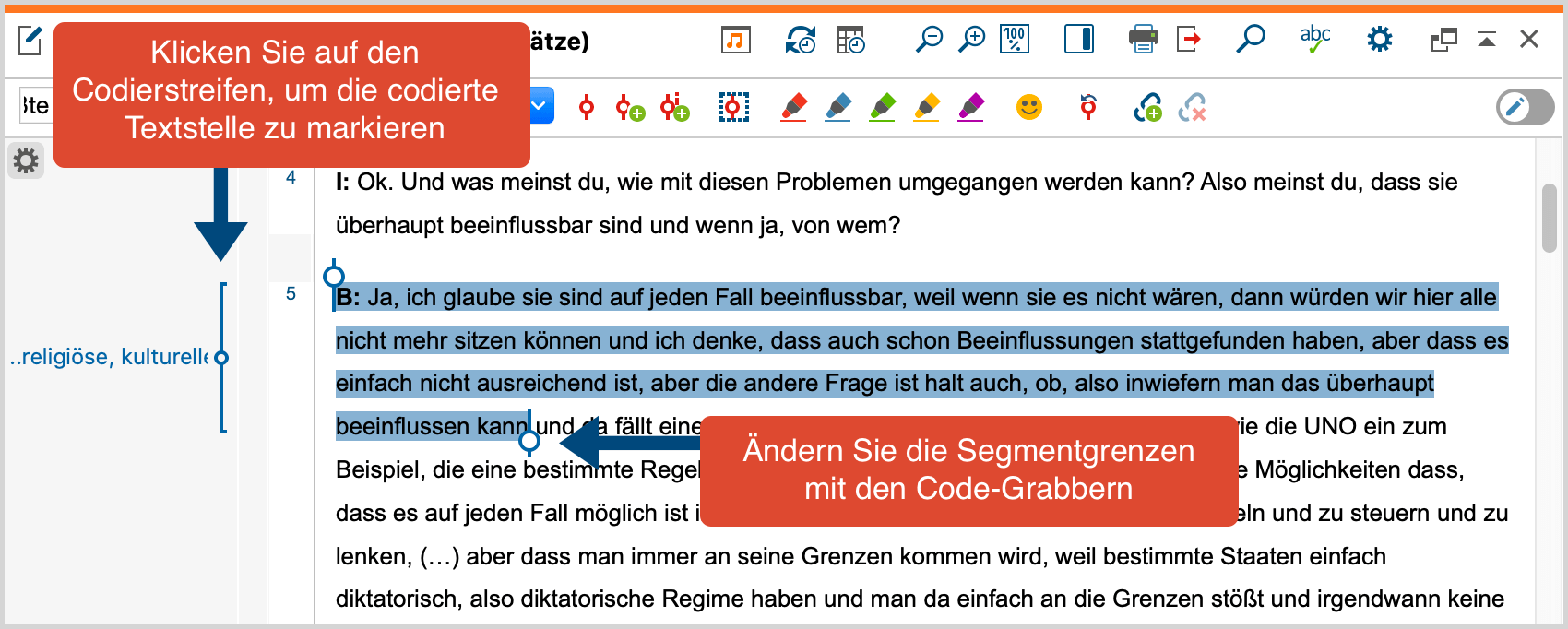 Verändern der Segmentgrenzen Verändern der Segmentgrenzen