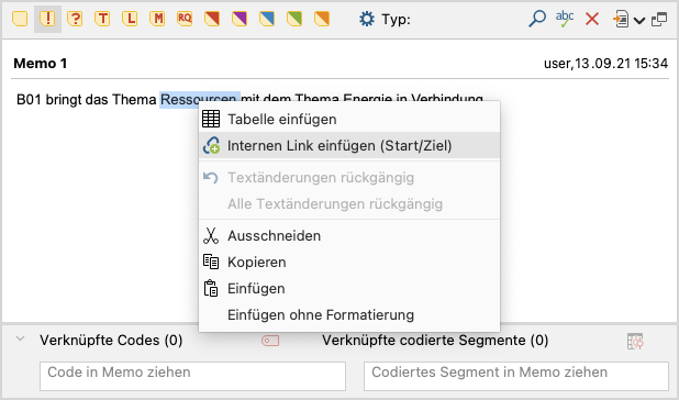Link in einem Memo einfügen Link in einem Memo einfügen