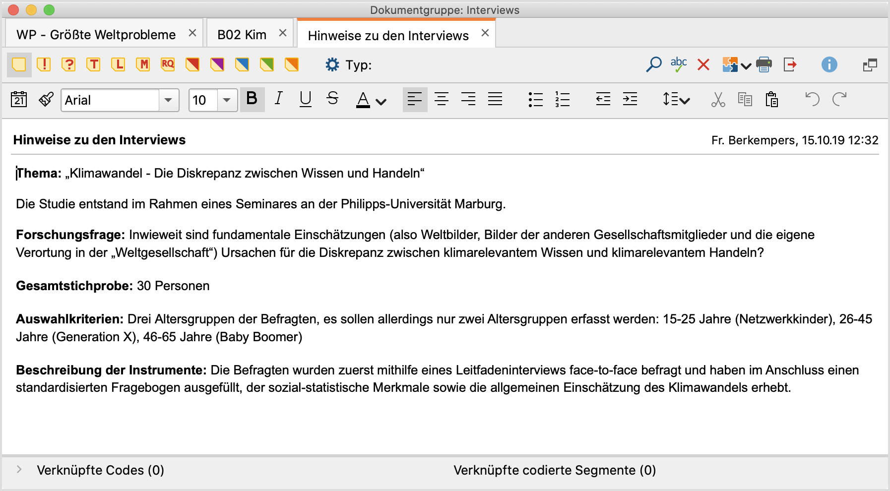 Mehrere geöffnete Memos in Tab-Darstellung Mehrere geöffnete Memos in Tab-Darstellung