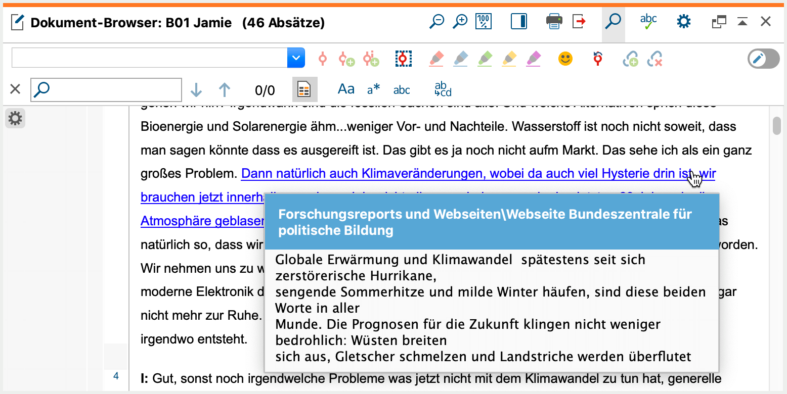 Blau unterstrichener interner Link mit Quick-Info Blau unterstrichener interner Link mit Quick-Info