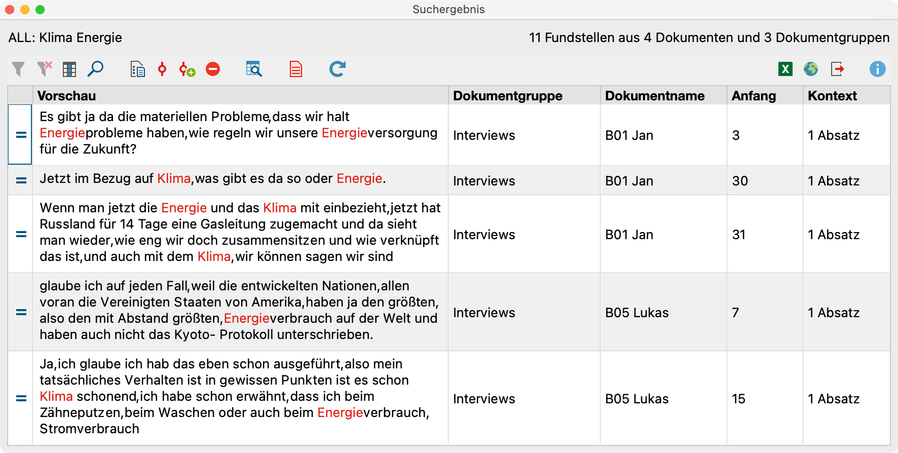 Suche nach „Klima“ und „Energie“ im gleichen Absatz Suche nach „Klima“ und „Energie“ im gleichen Absatz