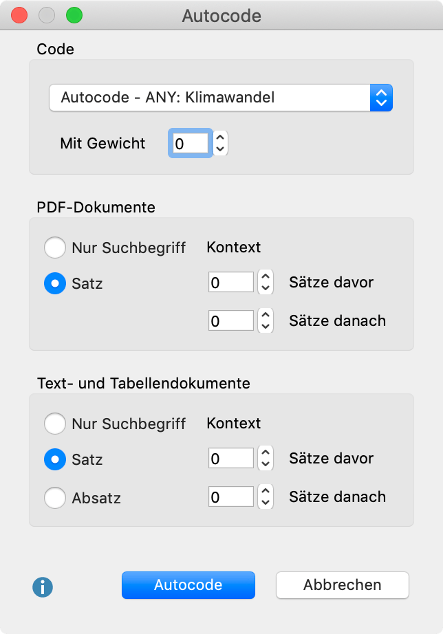 Optionen für das automatische Codieren von Suchergebnissen einstellen Optionen für das automatische Codieren von Suchergebnissen einstellen
