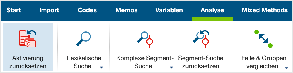 Symbol „Aktivierung zurücksetzen“ in auf dem Tab „Analyse“ Symbol „Aktivierung zurücksetzen“ in auf dem Tab „Analyse“