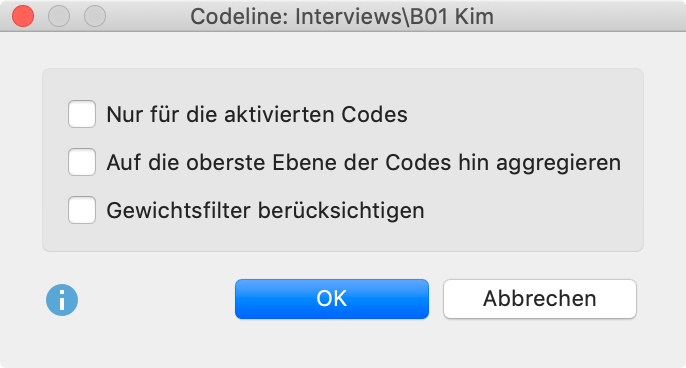 Optionen für die Erstellung der „Codeline“ festlegen Optionen für die Erstellung der Codeline festlegen