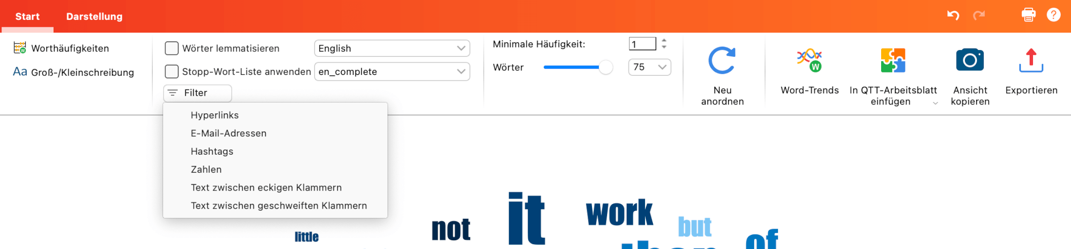 Funktionen auf dem Tab „Start“ Funktionen auf dem Tab „Start“
