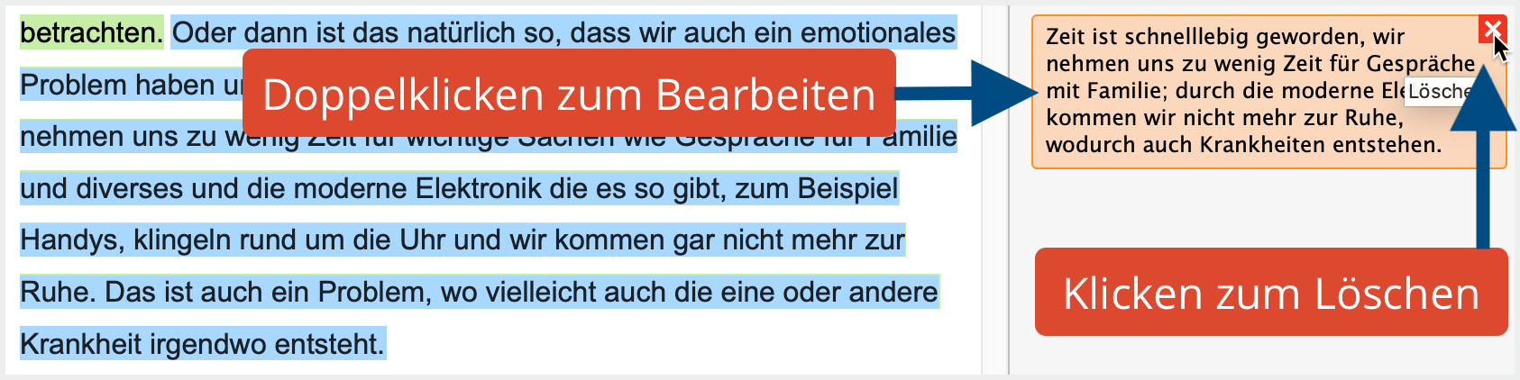 Paraphrase editieren, Paraphrase löschen Paraphrase editieren, Paraphrase löschen