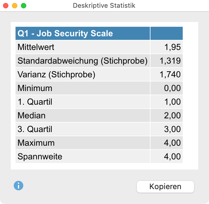 Deskriptive Statistik für eine Variable Deskriptive Statistik für eine Variable