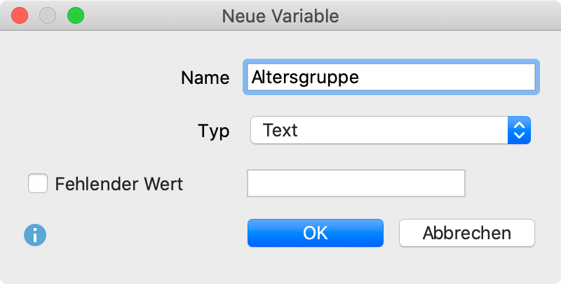 Eine neue Variable definieren Eine neue Variable definieren