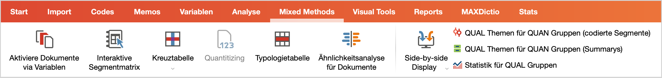 Der Tab „Mixed Methods“ Der Tab „Mixed Methods“