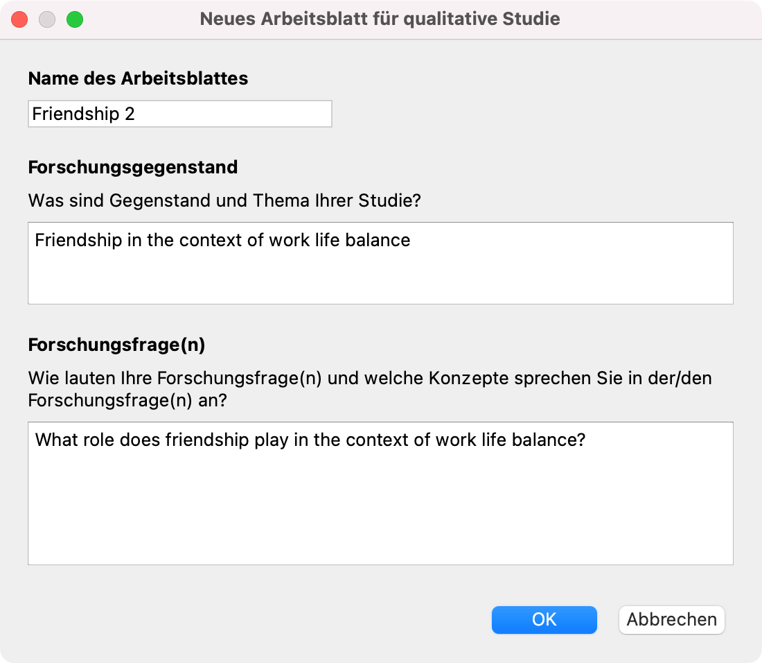 Name, Forschungsgegenstand und Forschungfrage für neues Arbeitsblatt eintragen Name, Forschungsgegenstand und Forschungfrage für neues Arbeitsblatt eintragen