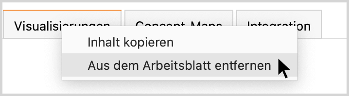 Bereich per Kontextmenü löschen Bereich per Kontextmenü löschen