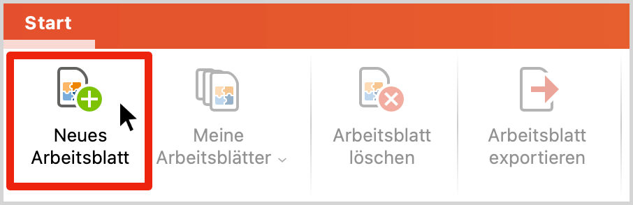 Neues Arbeitsblatt erstellen Neues Arbeitsblatt erstellen