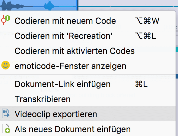 Export eines markierten Videoclips im „Multimedia-Browser“ aufrufen Export eines markierten Videoclips im „Multimedia-Browser“ aufrufen