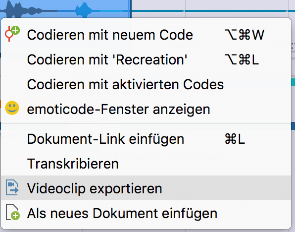 Export eines markierten Videoclips im „Multimedia-Browser“ aufrufen Export eines markierten Videoclips im „Multimedia-Browser“ aufrufen