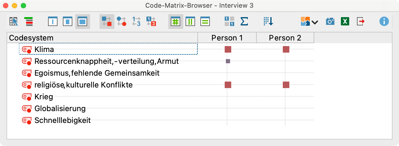 Codezuweisung im Code-Matrix-Browser überprüfen Codezuweisung im Code-Matrix-Browser überprüfen
