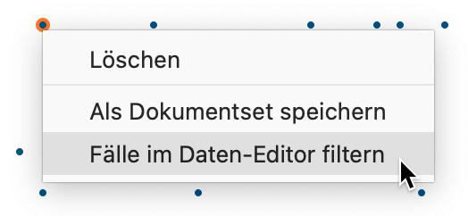 Kontextmenü für einen Datenpunkt Kontextmenü für einen Datenpunkt