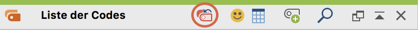 Quickbutton „Aktivierung zurücksetzen“ in der Liste der Codes Quickbutton „Aktivierung zurücksetzen“ in der Liste der Codes
