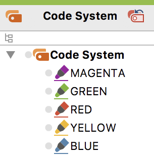 Symbol for a color code in the “Code System“
