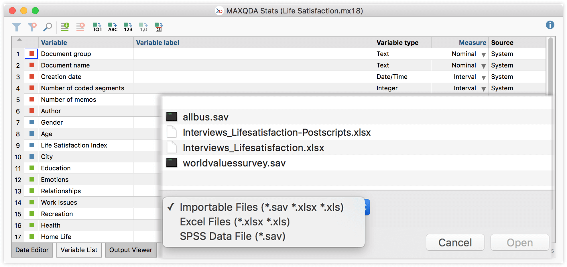 MAXQDA Analytics Pro: Excel und SPSS Daten analysieren Excel und SPSS Daten mit MAXQDA analysieren