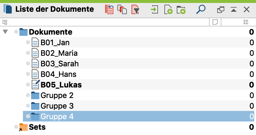 Dokumentgruppen sorgen für Ordnung in der „Liste der Dokumente“ Dokumentgruppen sorgen für Ordnung in der „Liste der Dokumente“