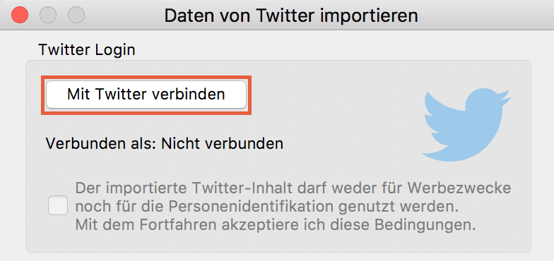 Mit Twitter verbinden Mit Twitter verbinden