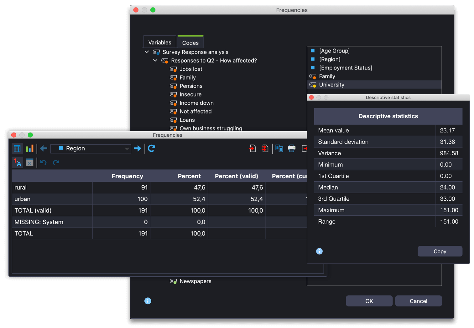 MAXQDA Analytics Pro: Deskriptive Statistik Deskriptive Statistik