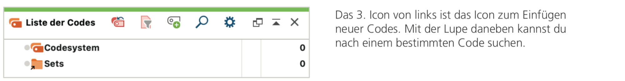 Liste der Codes MAXQDA