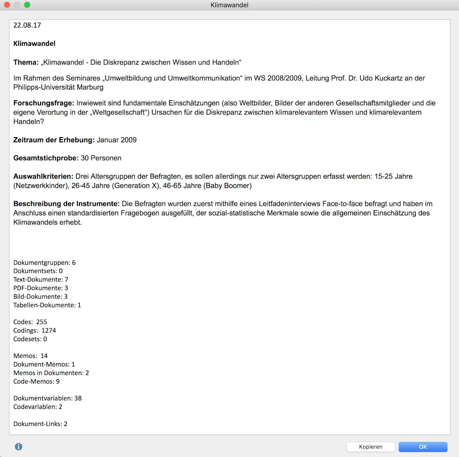 Projektinformation Projektinformation