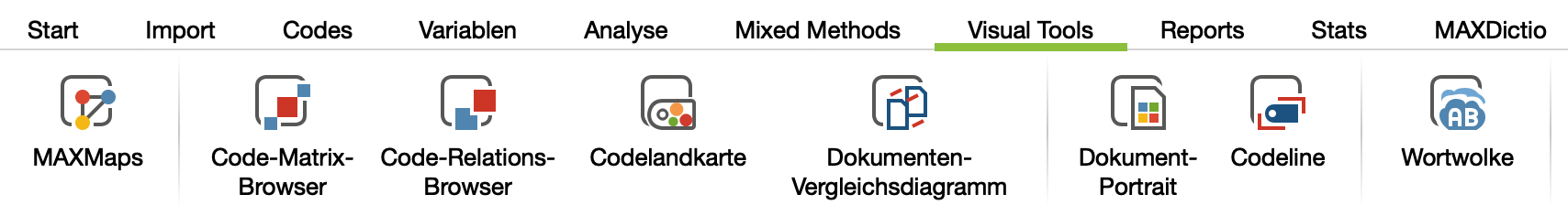Der Tab „Visual Tools“