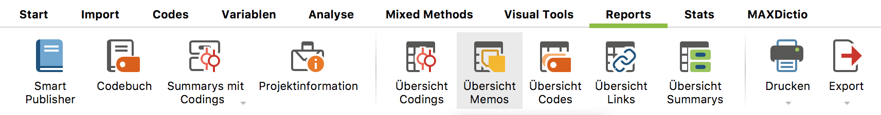 Der Tab „Reports“