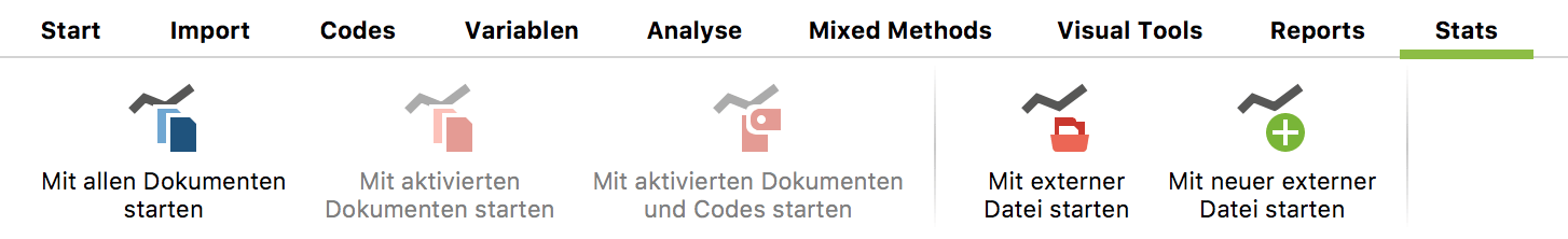 Der Tab „Stats“ Tab Stats