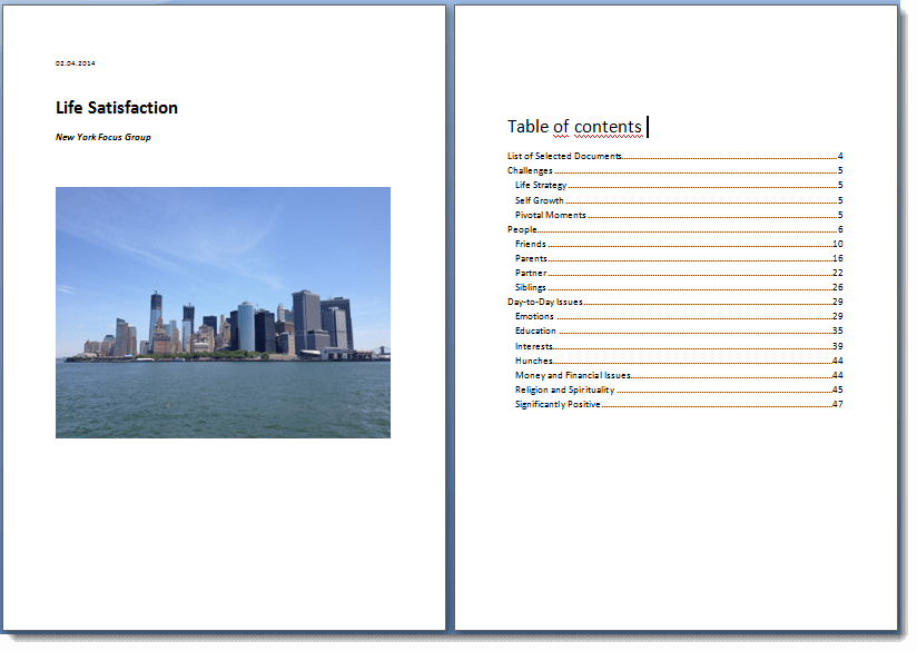 Smart Publisher - Table of contents