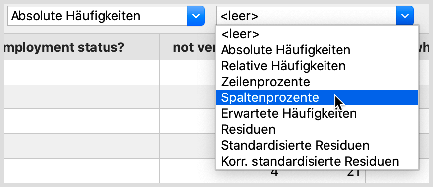 Anzeige für die Zellen einstellen Anzeige für die Zellen einstellen