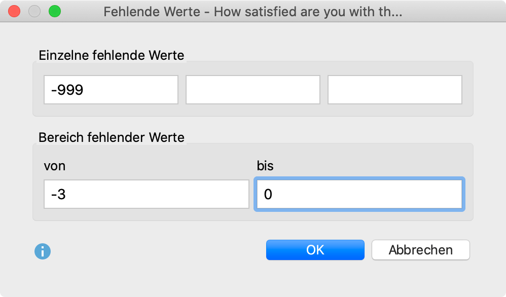 Dialog zur Eingabe fehlender Werte Dialog zur Eingabe fehlender Werte