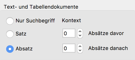 Umgebenden Kontext einstellen für den Export
Umgebenden Kontext einstellen für den Export